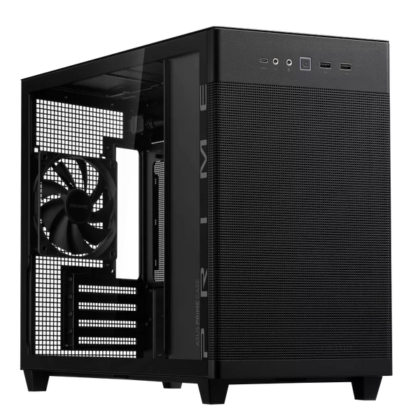 ASUS PRIME AP201 Black Black Tempered Glass Micro-ATX Case CA-AAP201G 