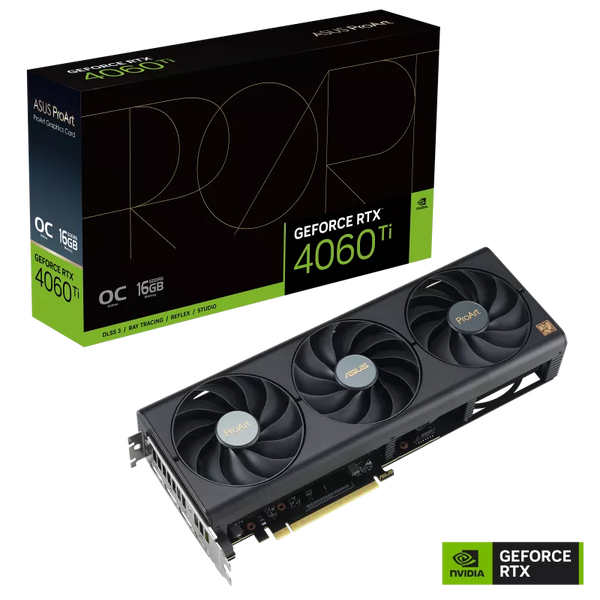 ASUS PROART GeForce RTX 4060 Ti OC 16GB GDDR6 PROART-RTX4060TI-O16G (DI-E406TP1) 