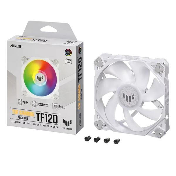 ASUS TUF Gaming TF120 WHITE 白色 ARGB Fan - Single Pack 12cm Case Fan (TH-ATTF12W)