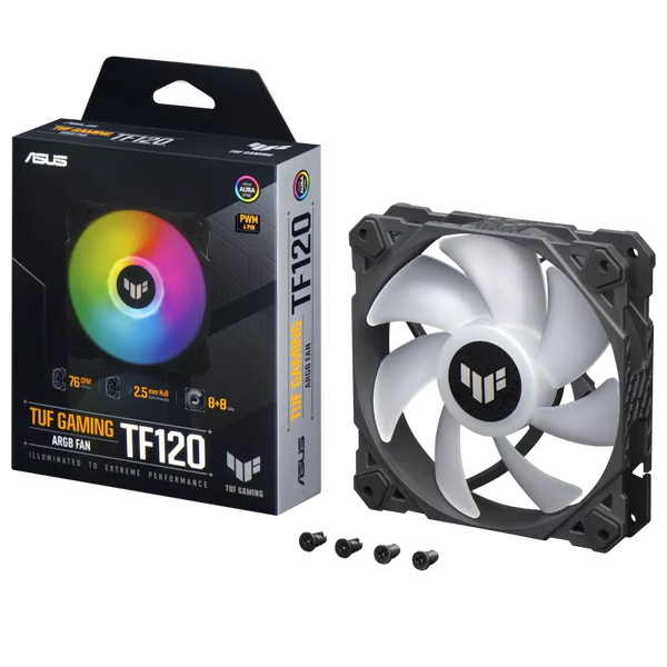 ASUS TUF Gaming TF120 ARGB 12cm Case Fan - Single Pack Single Fan (TH-ATTF12A)