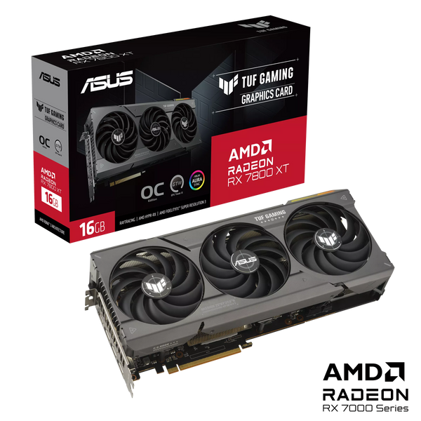 ASUS TUF GAMING AMD Radeon RX 7800 XT OC 16GB GDDR6 TUF-RX7800XT-O16G-GAMING (DI-A780XY1) 