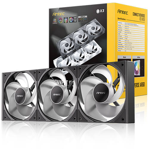 ANTEC CONNECT 120R ARGB Reverse Leaf 3 in 1 pack 12cm Case Fan 