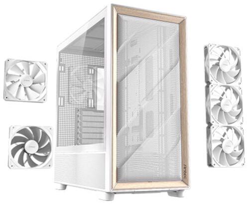 ANTEC FLUX White White Tempered Glass Mid-Tower E-ATX Case supports back-plugged motherboards 