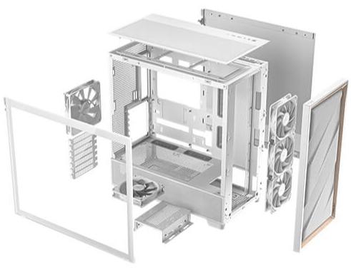ANTEC FLUX White White Tempered Glass Mid-Tower E-ATX Case supports back-plugged motherboards 