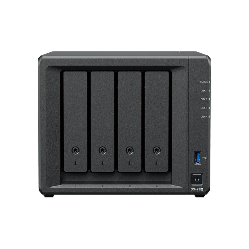 Synology DiskStation DS423+ 4-Bay NAS (Intel Celeron J4125 4-core 2.0 (base) / 2.7 (turbo) GHz CPU, 2GB DDR4 Ram)