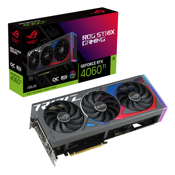 ASUS ROG STRIX RTX 4060 Ti OC 8GB GDDR6 ROG-STRIX-RTX4060TI-O8G (DI-E406TX8)