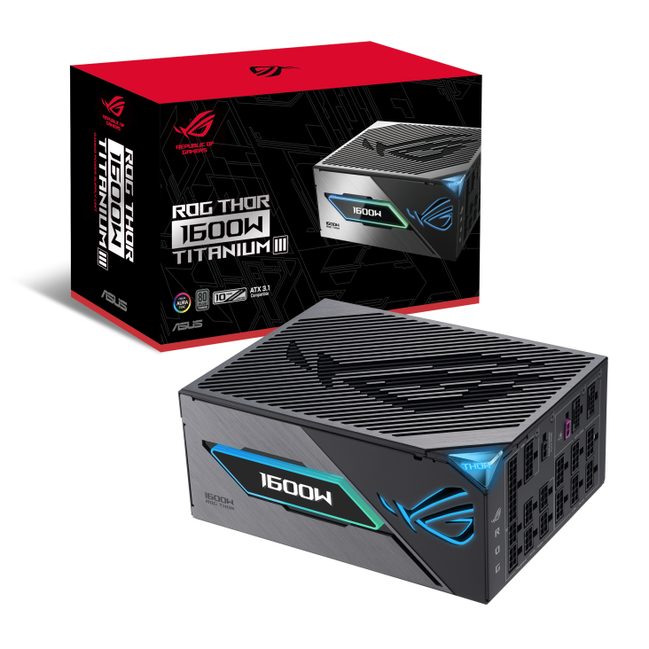 ASUS 1600W ROG-THOR-1600T3-GAMING 80Plus Titanium III Full Modular Power Supply (PS-ART31K6)