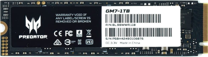 Acer 1TB Predator GM7 HD-AGM71T M.2 2280 PCIe Gen4 x4 SSD 