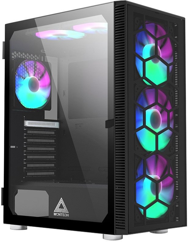 MONTECH X3 GLASS Black RGB Tempered Glass ATX Case MO-CA-X3-GLASS-BK