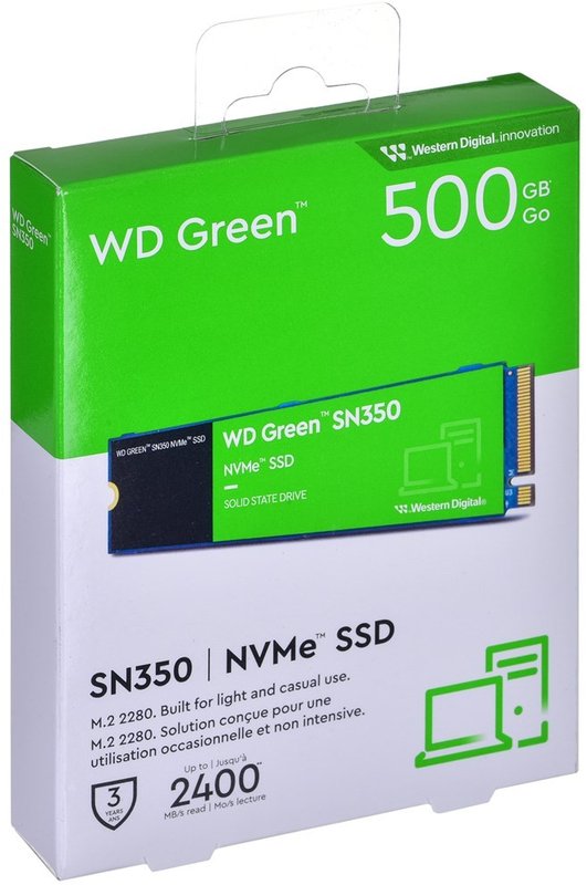 WD 500GB Green SN350 WDS500G2G0C M.2 2280 PCIe Gen3 x4 SSD