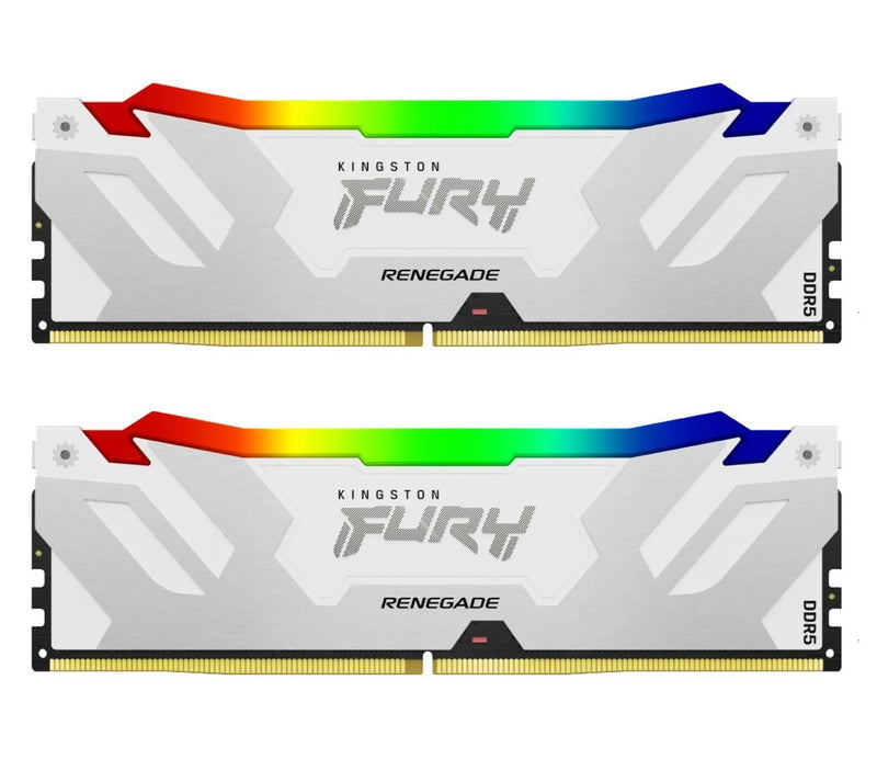 Kingston 64GB Kit (2x32GB) KF560C32RWAK2-64 Fury Renegade RGB 白色 DDR5-6000MHz Memory