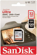 SanDisk 32GB Ultra SD Card (CL10 UHS-I Full HD 120MB/s) SDSDUN4-032G-GN6IN 772-4388