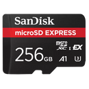 SanDisk 256GB Express microSD (PCIe NVMe, UHS-I, U3, A1, 5.3K, 880MB/s) SDSQXFN-256G-GN4NN 772-4702