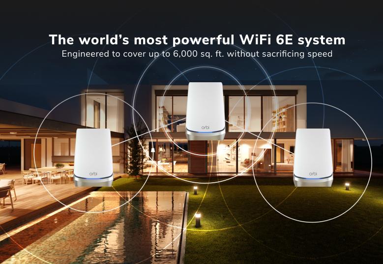 【驚喜優惠】NETGEAR Orbi RBKE963 AXE11000 WiFi Whole Home Quad-Band Mesh 6E 10G WAN System (3件裝)