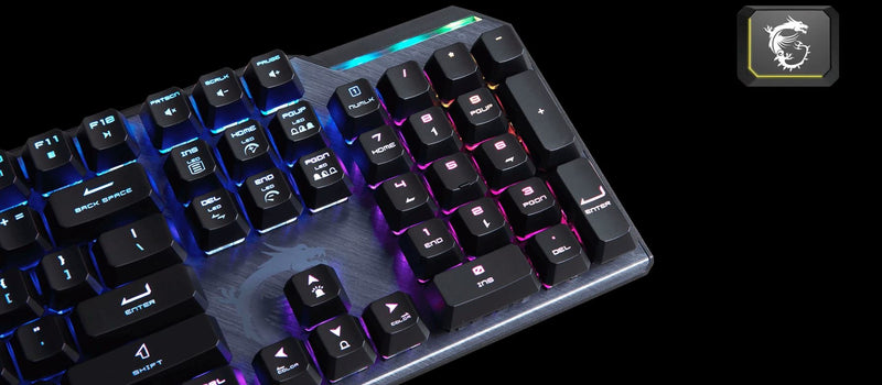 【熱賣中】MSI VIGOR GK50 ELITE KAILH BLUE 凱華青軸RGB電競鍵盤 (KB-MGK5ELT)