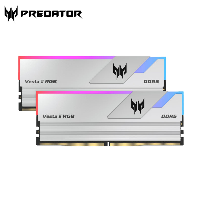 Acer Predator 32GB Kit (2x16GB) VESTA II RGB Silver 銀色 BL.9BWWR.366 CL30 DDR5 6000MHz Memory AMD EXPO & Intel XMP 3.0 (RM-AV5D32W)