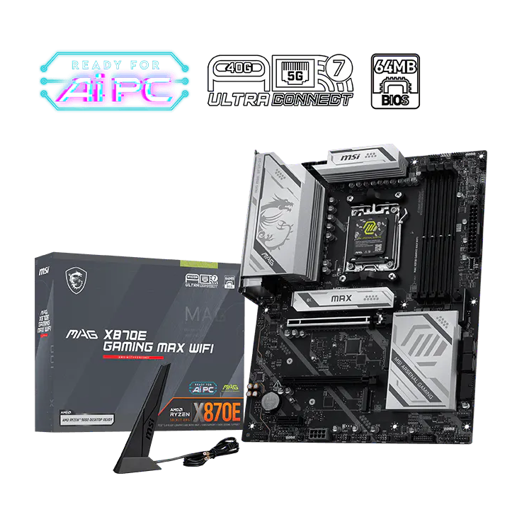 MSI MAG X870E GAMING MAX WIFI DDR5,Socket AM5 ATX Motherboard (MB-RX87
