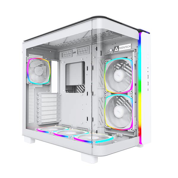 MONTECH KING 95 PRO Panoramic Side Transparent White ARGB ATX Case MO-CA-KING95-PRO-WH 