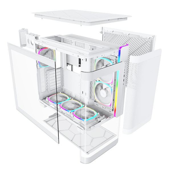 MONTECH KING 95 PRO Panoramic Side Transparent White ARGB ATX Case MO-CA-KING95-PRO-WH 