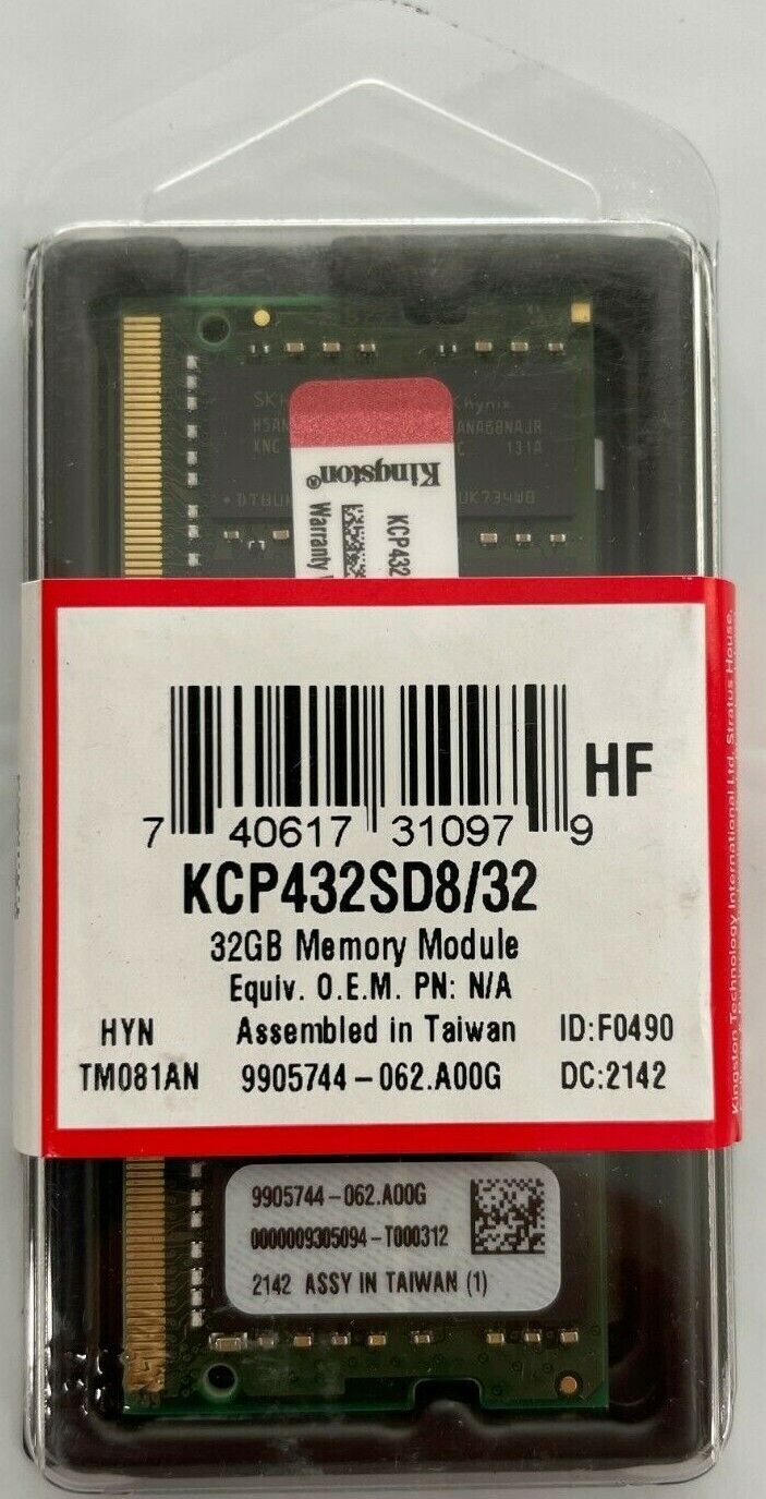 Kingston DDR4 SODIMM 32GB DDR4 3200MHz KCP432SD8/32 Memory