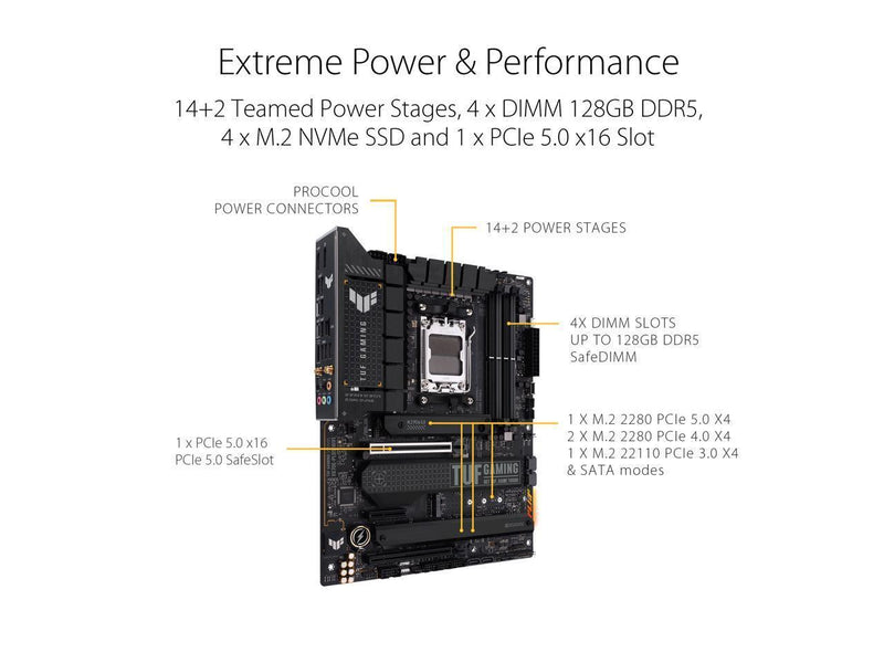 ASUS TUF GAMING X670E-PLUS WIFI DDR5,Socket AM5 ATX Motherboard