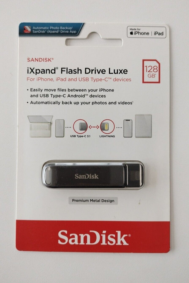 SanDisk 128GB iXpand Flash Drive Luxe for iPhone and USB Type-C (USB-C and Lightning) 雙用隨身碟 SDIX70N-128G-AN6NE 772-4441