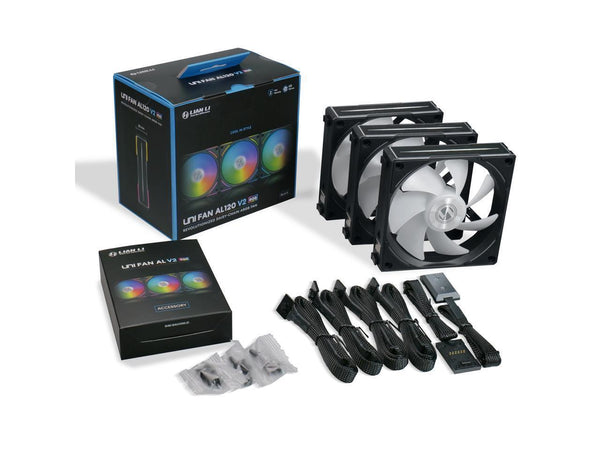 LIAN LI UNI Fan AL120 V2 RGB 3 x Fan Kit (三隻裝) 12cm Case Fan UF-AL120V2-3B