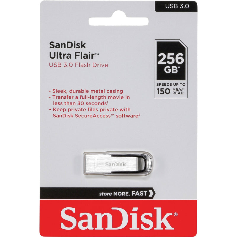 SanDisk 256GB CZ73 Ultra Flair USB 3.0 Metal Flash Drive (150MB/s) SDCZ73-256G-G46 772-3982 