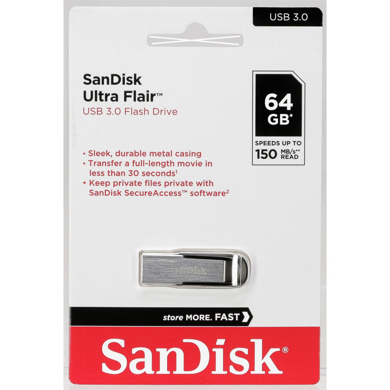 SanDisk 64GB CZ73 Ultra Flair USB 3.0 Metal Flash Drive (150MB/s) SDCZ73-064G-G46 772-3656 