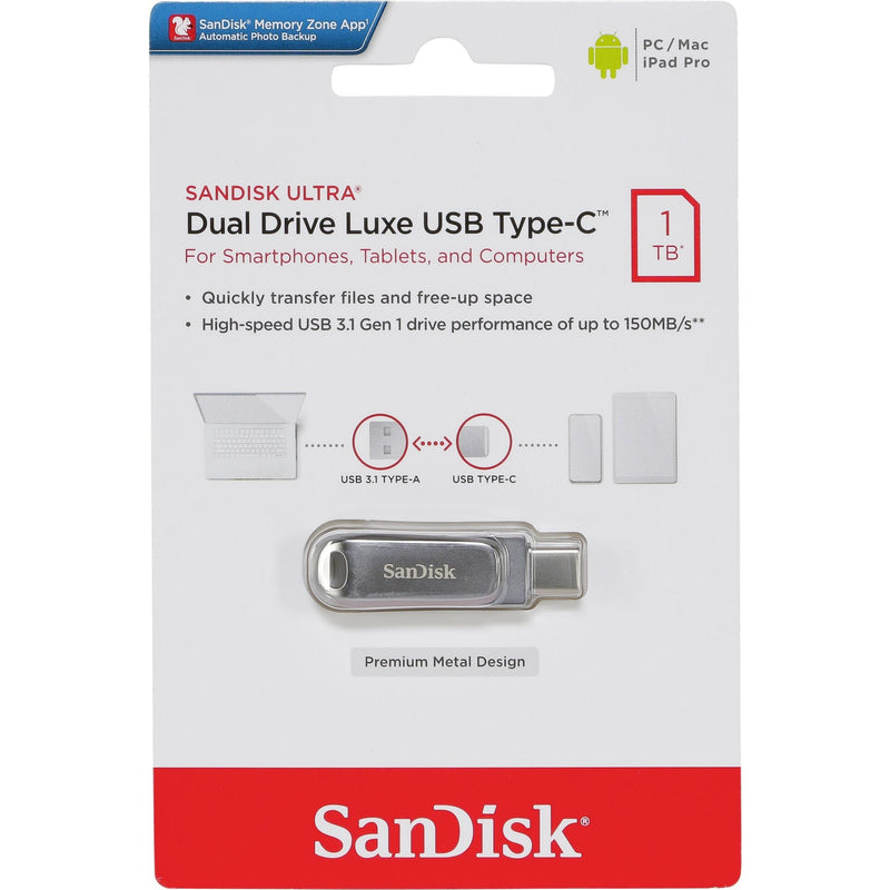 SanDisk Ultra Dual Drive Luxe USB Type-C 1TB Flash Drive For