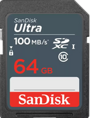 SanDisk 64GB Ultra SD Card (CL10 UHS-I Full HD 100MB/s) SDSDUNR-064G-GN3IN 772-4386