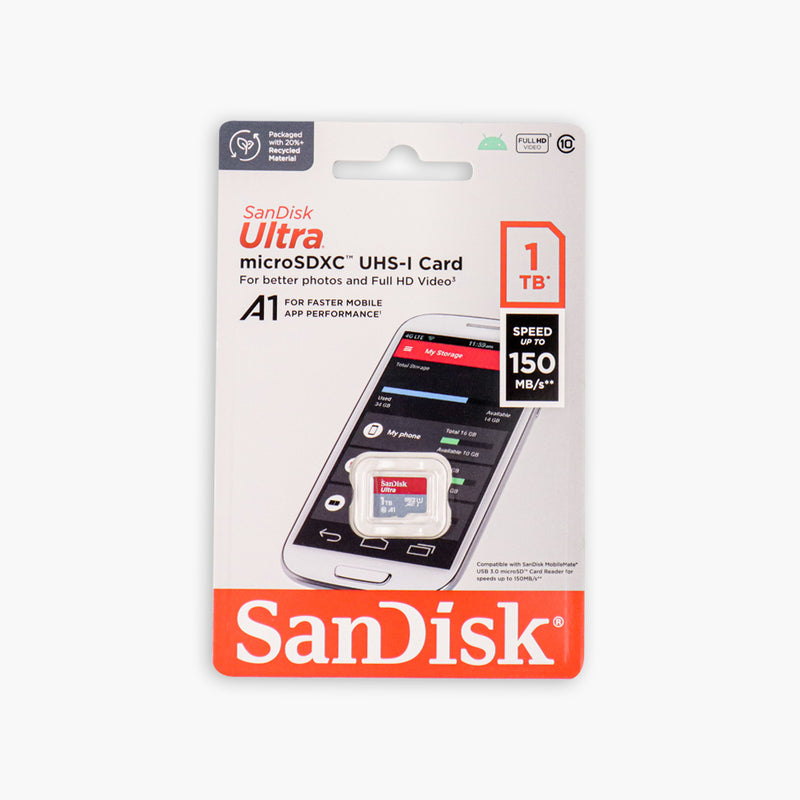 SanDisk 1TB Ultra microSDXC (A1, CL10, 150MB/s) SDSQUAC-1T00-GN6MN 772-4562
