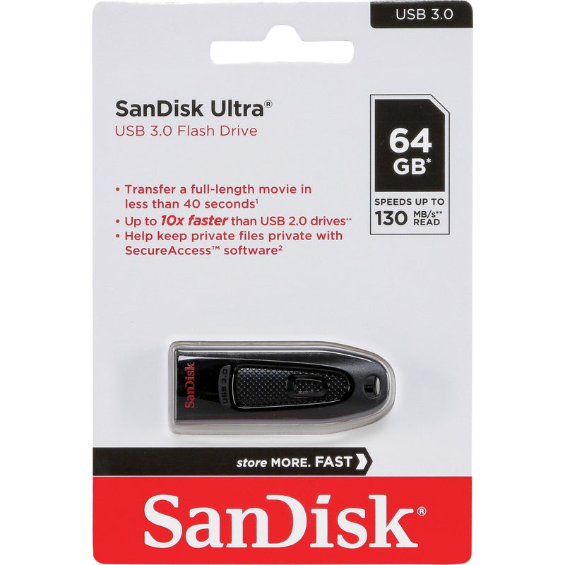 SanDisk 64GB CZ48 Ultra USB 3.0 Flash Drive (130MB/s) SDCZ48-064G-U46 772-3247