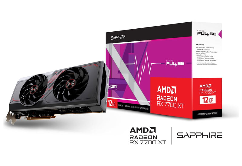 SAPPhIRE PULSE AMD Radeon™ RX 7700 XT GAMING 12GB GDDR6 RX7700XT-PULSE-12GD6