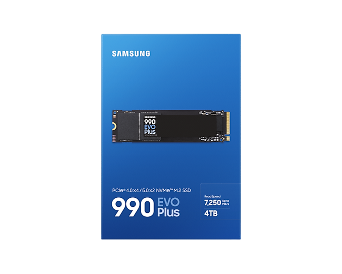 Samsung 4TB 990 EVO Plus MZ-V9S4T0BW M.2 2280 PCIe 4.0 x4 / 5.0 x2 NVMe 2.0 SSD