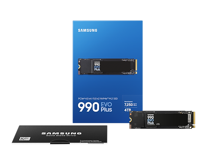 Samsung 4TB 990 EVO Plus MZ-V9S4T0BW M.2 2280 PCIe 4.0 x4 / 5.0 x2 NVMe 2.0 SSD