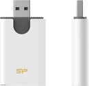 Silicon Power Combo White SD and microSD USB 3.2 Card Reader (SPU3AT5REDEL300W)