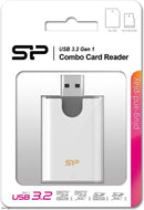 Silicon Power Combo White SD and microSD USB 3.2 Card Reader (SPU3AT5REDEL300W)