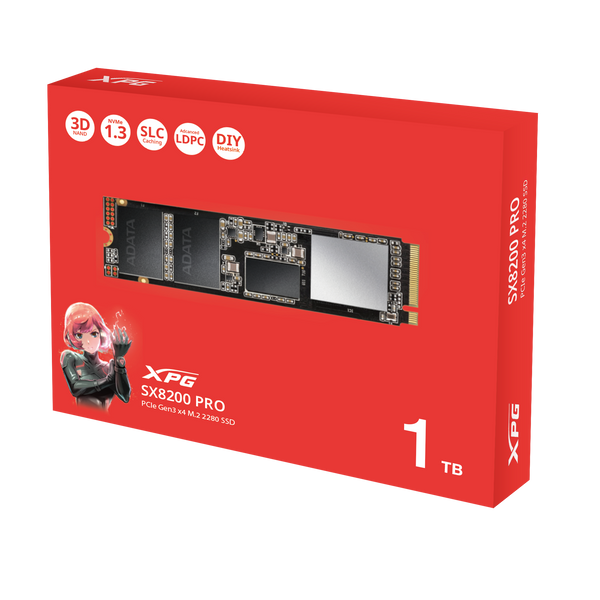 ADATA 1TB XPG SX8200 Pro ASX8200PNP-1TT-C M.2 2280 PCIe Gen3 x4 SSD
