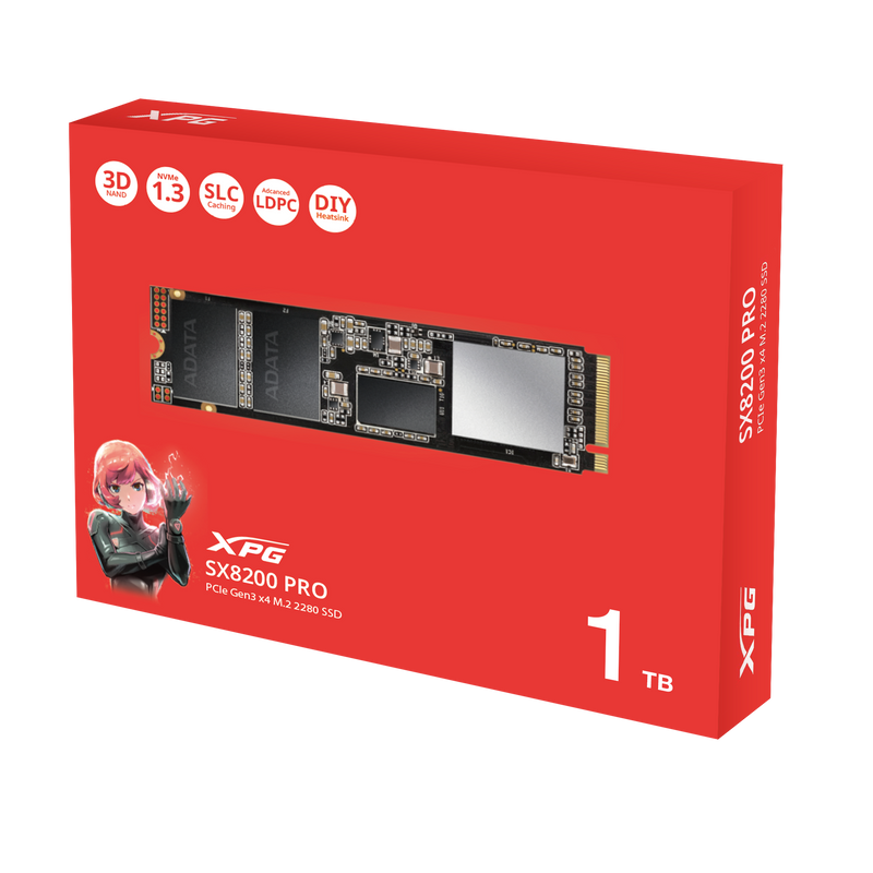 ADATA 1TB XPG SX8200 Pro ASX8200PNP-1TT-C M.2 2280 PCIe Gen3 x4 SSD