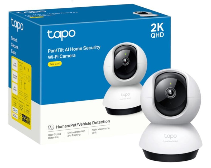 TP-Link Tapo C220 4MP 2K Pan/Tilt AI Home Security Wi-Fi Indoor Camera