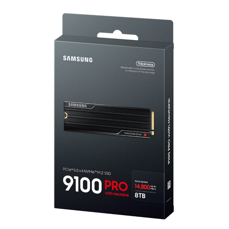 Samsung 8TB 9100 PRO w/Heatsink MZ-VAP8T0CW PCIe Gen5 NVMe M.2 SSD