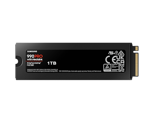 Samsung 1TB 990 PRO w/Heatsink MZ-V9P1T0CW M.2 2280 PCIe