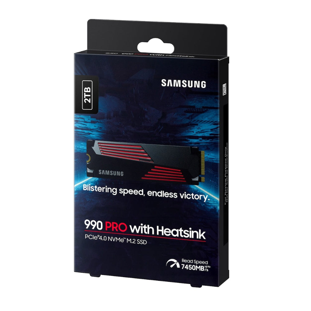 Samsung 2TB 990 PRO w/Heatsink MZ-V9P2T0GW M.2 2280 PCIe Gen4 x4 SSD (