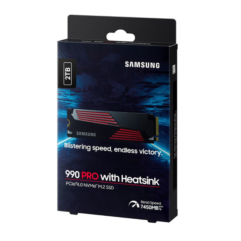 Samsung 2TB 990 PRO w/Heatsink MZ-V9P2T0GW M.2 2280 PCIe Gen4 x4 SSD (