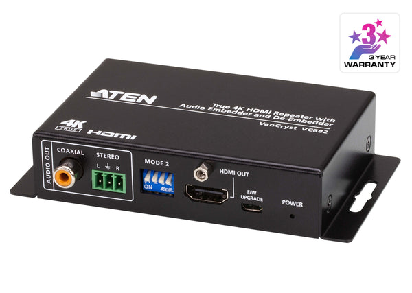 ATEN VC882 True 4K HDMI Repeater w/Audio Embedder &amp; De-Embedder