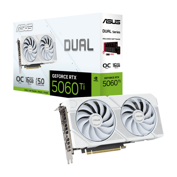 ASUS DUAL GeForce RTX 5060 Ti OC White 白色 16GB GDDR7 DUAL-RTX5060TI-O16G-WHITE (DI-E506TD1)