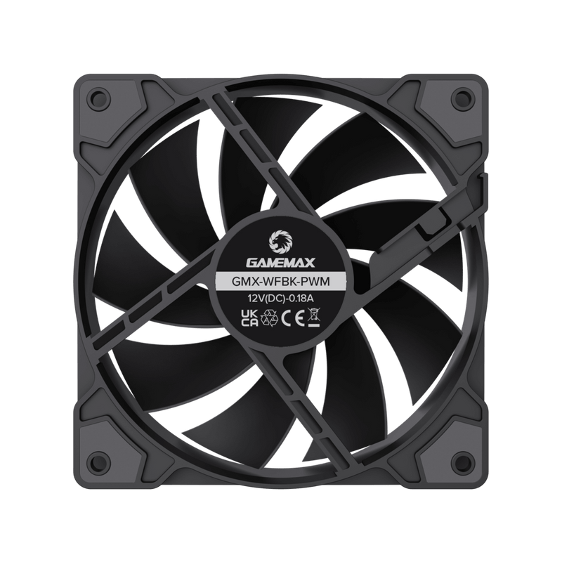 Gamemax 120mm Black 黑色 PWM Fan (GMX-WFBK-PWM)