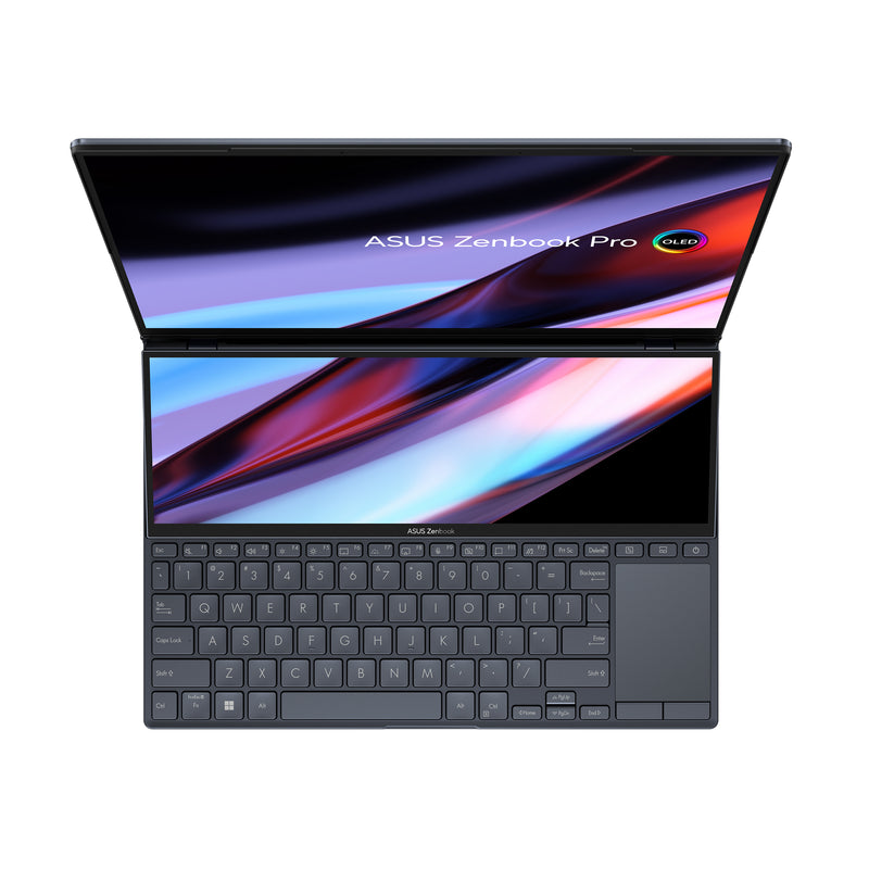 ASUS Zenbook Pro 14 Duo - Black / 14.5 + 12.7 Touch / 3K 2880x1800, OLED / i9-13900H / 32G / 1TB SSD / RTX4050, 6GD6 / W11H (2 years warranty) - UX8402VU-OLED-TB9077WT 