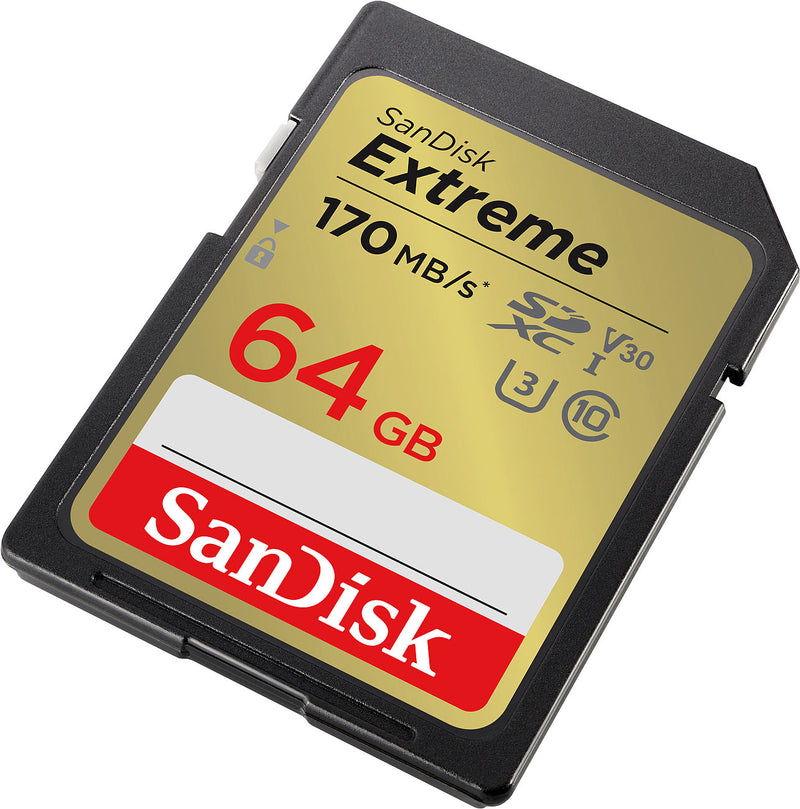 SanDisk 64GB Extreme SDXC (V30, UHS-I/U3, CL10, 170R/80W MB/s) SDSDXV2-064G-GNCIN 772-4533